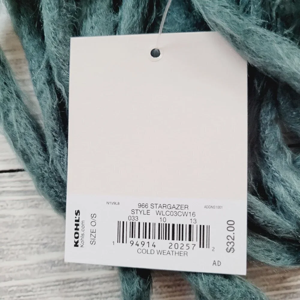 NWT Lauren Conrad Cozy Soft Stargazer Teal Blue Fringe Scarf